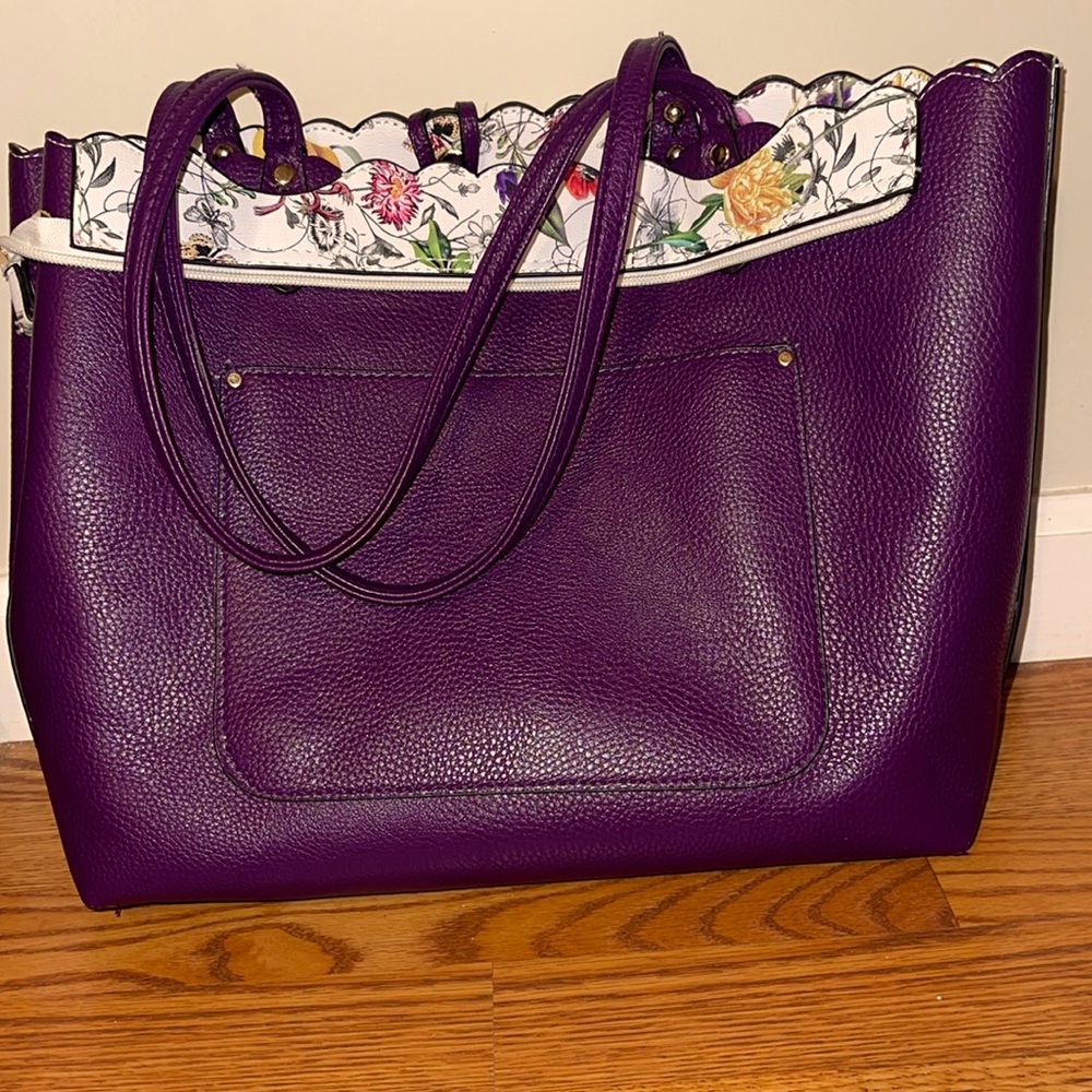 Large purple handbag